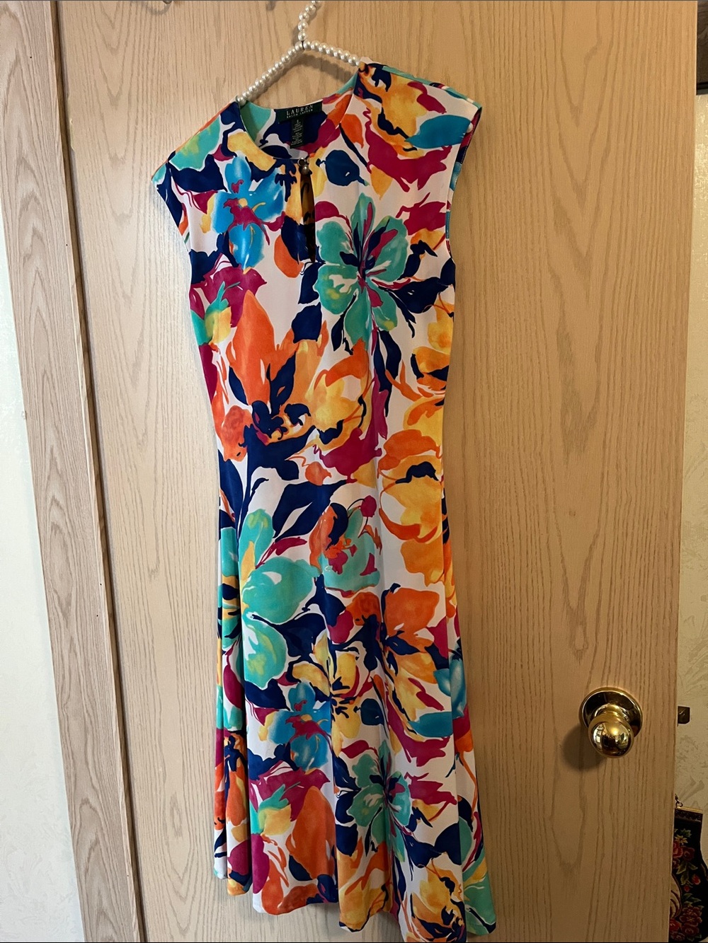 Lauren Ralph Lauren Vibrant Floral Maxi Dress in Multi Colors